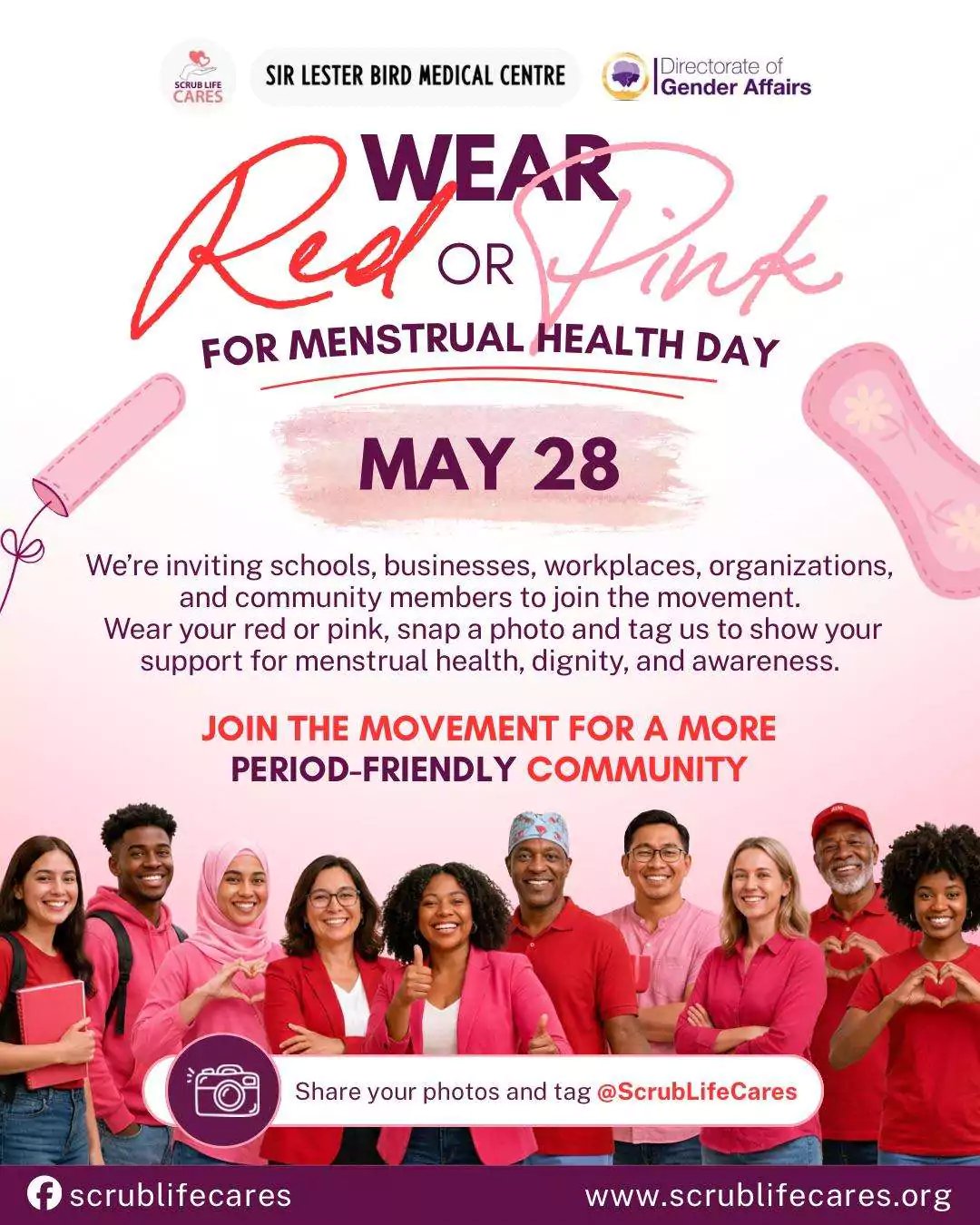 Antiguans Urged to Wear Red or Pink on May 28 for Menstrual Hygiene Day