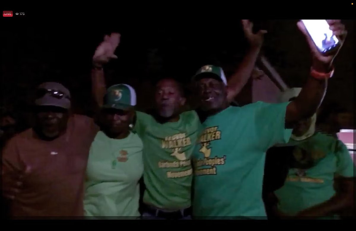 Trevor Walker Celebrates Election Victory with Barbuda Supporters