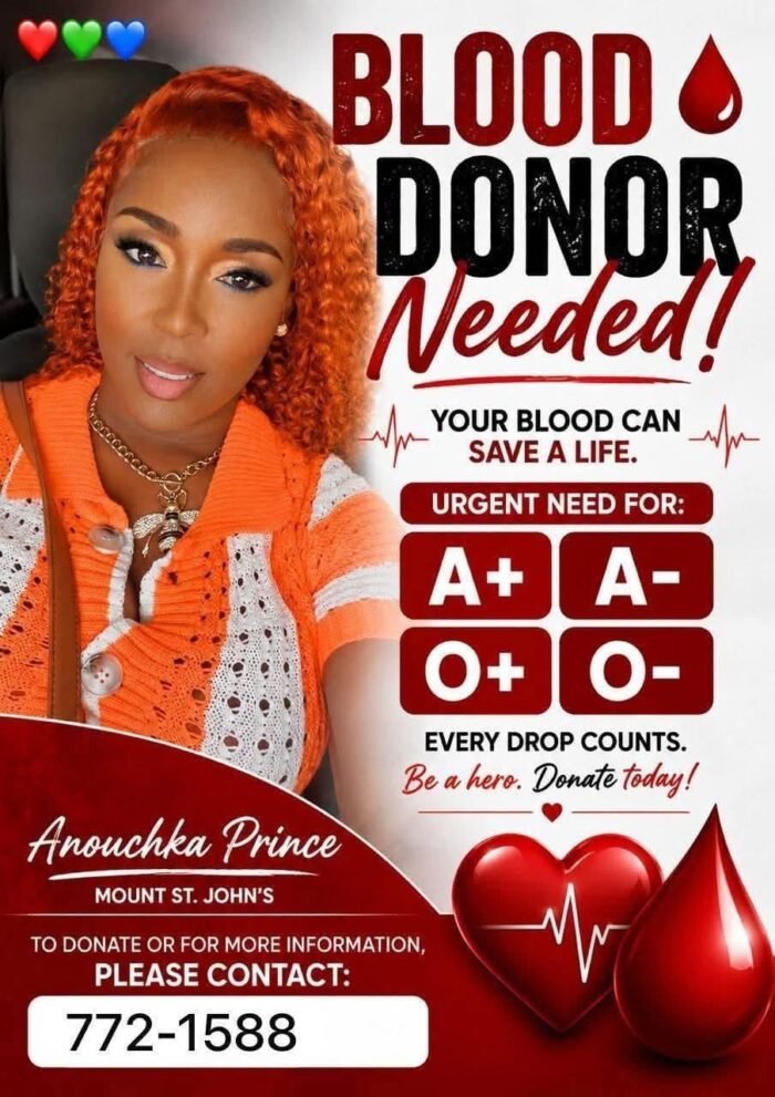 Urgent Call for Blood Donors to Support Anouchka Prince of Mount St. John's