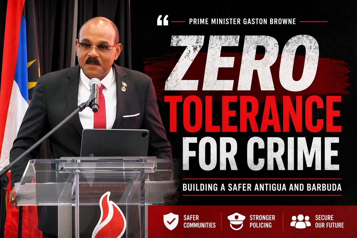 PM Browne Pledges 'Zero Tolerance' on Crime at ABLP Manifesto Launch