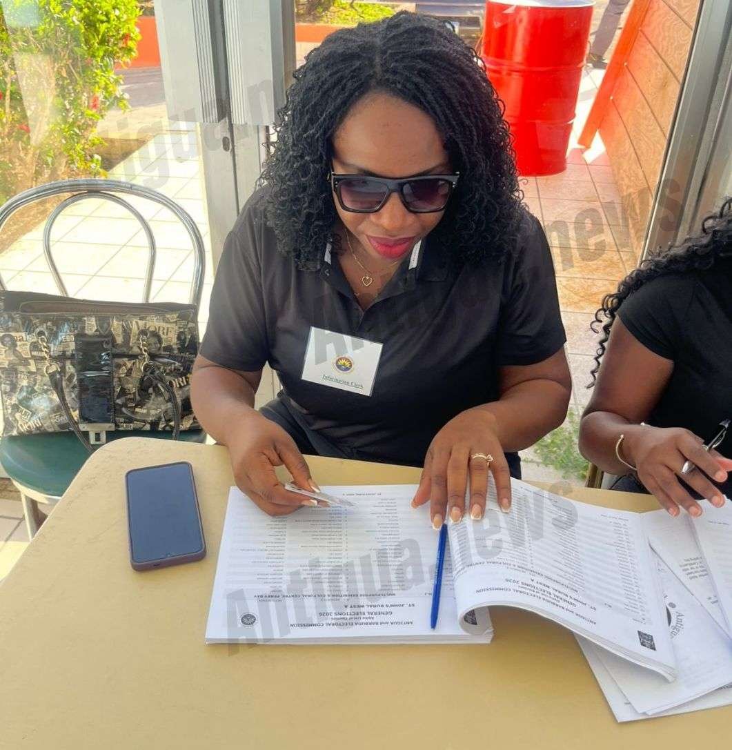 Information Clerk Guides Voters Through Busy Morning at Rural West Multipurpose Centre