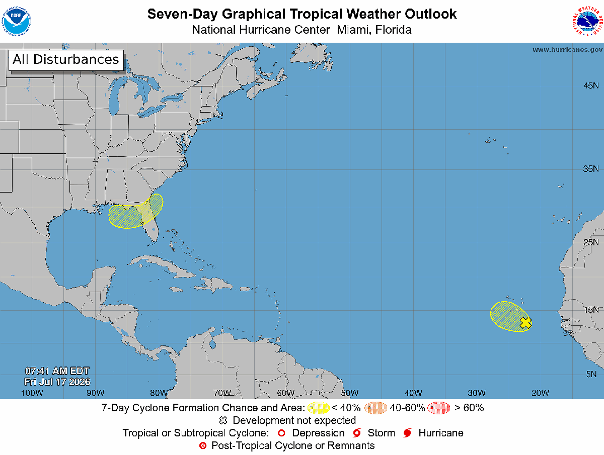 NHC Monitoring Atlantic Tropical Wave With Low Development Odds